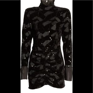 Rotate Mini Black Sequin and Velvet Dress Size 8